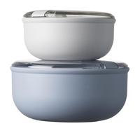 OMADA Set 2 Contenitori Ermetici per Alimenti, Lunch Box da 0,75 L e 1,8 L | Set Completo 2 Porta Pranzo Rotondi, Ideali per Casa o Ufficio, con Chiusura Ermetica, Collezione Pull Box