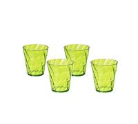 OMADA Set 4 Bicchieri Acqua Eleganti in Plastica da 30 ffetto Diamante | Bicchieri in Plastica Rigida Lavabili, 8,5x H 9,5 cm, Qualità Premium, Lavabili in Lavastoviglie, Collezione Diamond