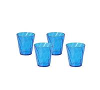 OMADA Set 4 Bicchieri Acqua Eleganti in Plastica da 30 ffetto Diamante | Bicchieri in Plastica Rigida Lavabili, 8,5x H 9,5 cm, Qualità Premium, Lavabili in Lavastoviglie, Collezione Diamond