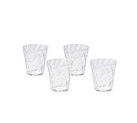 OMADA Set 4 Bicchieri Acqua Eleganti in Plastica da 30 ffetto Diamante | Bicchieri in Plastica Rigida Lavabili, 8,5x H 9,5 cm, Qualità Premium, Lavabili in Lavastoviglie, Collezione Diamond