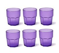 OMADA Set 6 Bicchieri Acqua da 30cl, Impilabili, In Plastica Rigida H 9cm | Bicchieri Acqua per Uso Esterno, Robusti e Facili da Pulire, Ideali per Bambini o Feste, Ø 8,5