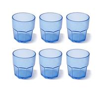 OMADA Set 6 Bicchieri Acqua da 30cl, Impilabili, In Plastica Rigida H 9cm | Bicchieri Acqua per Uso Esterno, Robusti e Facili da Pulire, Ideali per Bambini o Feste, Ø 8,5