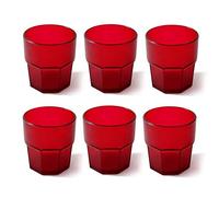 OMADA Set 6 Bicchieri Acqua da 30cl, Impilabili, In Plastica Rigida H 9cm | Bicchieri Acqua per Uso Esterno, Robusti e Facili da Pulire, Ideali per Bambini o Feste, Ø 8,5