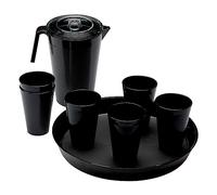 OMADA Set 6 Bicchieri Cocktail/Bevande da 400ml con Vassoio e Caraffa 2,1L