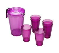 OMADA Set Caraffa 2,1L con Coperchio e 6 Bicchieri Cocktail/Bevande 400ml