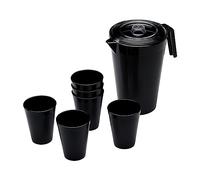 OMADA Set Caraffa da 2,1L con Coperchio e 6 Bicchieri Acqua da 275ml
