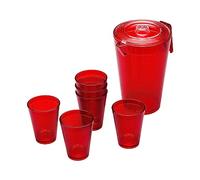 OMADA Set Caraffa da 2,1L con Coperchio e 6 Bicchieri Acqua da 275ml