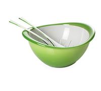 OMADA Set Insalatiera e Colapasta con Posate, in Plastica Resistente 26cm | Set Completo per Lavare e Servire Insalate, Include Posate da Insalata, Lavabile in Lavastoviglie, Collezione Trendy