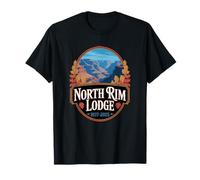 Omaggio al North Rim Lodge 1937-2025 Scena del canyon d'autunno Maglietta