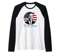 Omaggio al Presidente Patriottico Barack Obama Maglia con Maniche Raglan