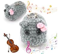 Omagie Hamster Meme Peluche 18cm, Giocattoli di Peluche Criceto Triste, Stitch che Respira, Grigio 8cm