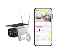 OMAJIN by Netatmo, Telecamera Wi-Fi Esterno Senza Fili a Batteria, con Pannello Solare, visione notturna HD, sirena da 105 dB, rilevamento persone/movimenti/suoni, 2 Vie Audio, IP55, WIFI 2.4, OSC-01