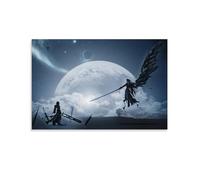OmAju Final Fantasy VII Cloud VS Sephiroth - Poster classico su tela, decorazione da parete, decorazione per la casa, per soggiorno, idea regalo, 30 x 45 cm