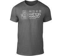 OmajU Hattori Hanzo Men T-Shirt Funny T Shirt Samurai Sword Charcoal L