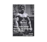 OmAju Poster su tela con citazioni motivazionali di Arnold Schwarzenegger, bodybuilding, decorazione da parete per camera da letto, ufficio, soggiorno, cucina, regalo, 40 x 60 cm
