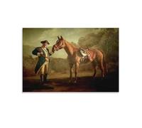 OmAju Stampa artistica da parete su tela con immagine di Napoleone e Tony Soprano e Pie-O-My Horse, decorazione artistica da parete per soggiorno (50 x 75 cm)