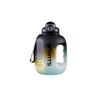 OMANA Grande borraccia portatile con tazza di plastica e cannuccia, capacità 1,6 l/2,5 l, a prova di perdite, sicura e inodore per viaggi, tutti i giorni e attività sportive (nero, 1,6 L)