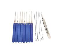 Omana Set professionale da 13 pezzi di grimaldelli e estrattore di chiavi rotte, kit di attrezzi da fabbro portatile con plettri sottili e flessibili in lega di acciaio, porta di emergenza essenziale