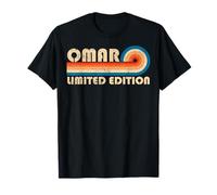 OMAR Retro 70s 80s Sunset Stripe Maglietta