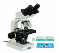 OMAX 40X-2500X Binocolo Composto LED Microscopio + Lenti Carta + Vuoto Guide +