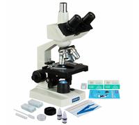 OMAX 40X-2500X LED Laboratorio Microscopio + per Slide Preparazione Kit + Vuoto