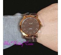 OMAX Classico Esile Oro Rosa, Movimento Seiko, Pelle Marrone Orologio SX02R55A