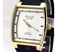 OMAX Lusso Nero Oro Seiko Y121 Movt Unisex Elegante Classico Abito Orologio D006