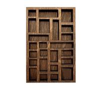 ombra con ripiani - scaffale di visualizzazione in stile fattoria 25 slot, legno rustico per mini figure e oggetti da collezione | Abbastanza spazio appeso a parete o organizzatore