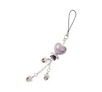 Ombra Cuore & Blossom Tema Forte Acrilico Mobile Strap con Portachiavi Elegante Vortice Fiore Cuore Charm per Telefono Grado Blossomy Phone Charm
