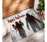 Ombra Dell'Orrore Zerbino Ingresso Interno 50 X 80 Cm, Atmosfera Halloween Zerbino Entrata Ingresso Con Fondo Antiscivolo Tpr, Tappeto Ingresso Per Casa O Ufficio, Grigio Chiaro