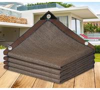 Ombra per giardino, 4 m x 4 m, parasole per esterni, 90% protezione solare, rete ombreggiante per pergola, rete privacy per ombreggiatura, telone a rete, pergola, rete per la privacy, marrone, 5 x 5 m