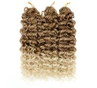 Ombre Brown Curl Intrecciare Estensioni Dei Capelli Sintetici Dell'onda Dell'acqua Crochet Trecce Donne 45/56 Pollici Ricci