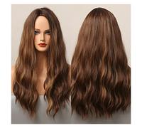 Ombre Grigio Brown Blonde Parrucche sintetiche Parrucche medie Particole messe lunghe Parrucche diritta compatible with le donne bianche dark Women Cosplay giornaliero resistente al calore(LC5004-1)