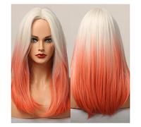 Ombre Grigio Brown Blonde Parrucche sintetiche Parrucche medie Particole messe lunghe Parrucche diritta compatible with le donne bianche dark Women Cosplay giornaliero resistente al calore(LC5017-1)