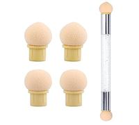 Ombre - Pennello per unghie, in spugna, per nail art, con 4 testine di ricambio, accessori per nail art a doppia testa, per effetto ombré, strumento per nail art fai da te e nail design sfumato