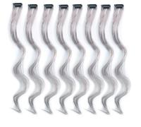 Ombre sintetiche Clip in capelli One Piece Long Straight Rainbow 22 pollici Estensioni dei momenti salienti del partito per le donne Ragazze dei bambini-#31