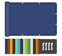 Ombreggiante a Vela 220 x 270 cm Impermeabile Protezione, Protezione Raggi UV Tenda Parasole a Vela con Kit di Fissaggio per Pergola Piante da Patio Serra Pollaio, Blu Scuro