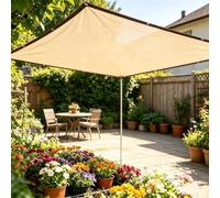 Ombreggiante con Occhielli 2.4 x 6.8 m Protezione Solare Antistrappo Privacy Pulisce Facilmente Telo Ombreggiante Esterno per Fiori Serre Posto Auto Coperto Piscina, Color Crema