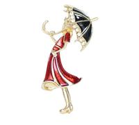 Ombrelli con spilla per ragazza strass ombrelli neri olio gocciolante rosso vestito ragazza risvolto spilla maglione cardigan cappotto decorazioni per abiti da lavoro