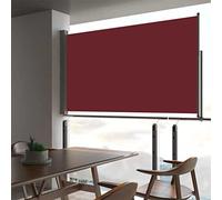Ombrelli da terrazza a scomparsa, frangivista per divisori a scomparsa, giardini, esterni, terrazze e ponti, tenda laterale allungabile, 140 x 300 cm, colore: rosso