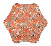 Ombrelli di sicurezza per bambini con motivo floreale arancione con striscia riflettente da viaggio con chiusura a prova di pizzico e manico a gancio facile da impugnare, per ragazze e ragazzi