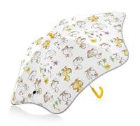 Ombrelli per bambini con anatra in stile cartone animato, protezione da vento e pioggia, con striscia riflettente, ombrelli da viaggio con chiusura a prova di pizzico, per bambini e ragazze