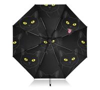 Ombrelli per pioggia, antivento, pieghevoli, ideali per auto, borse, uomini e donne, simpatici gatti neri divertenti