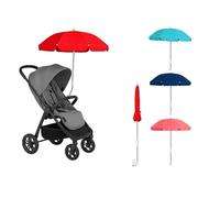Ombrellino parasole Passeggino Universale ⌀ 65cm per bambini - Protezione Solare UV, Regolabile e Pieghevole, Attacco Universale - ombrellone ombrello Colori: Blu, Rosso, Rosa, Celeste (Rosso)