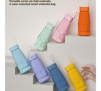 Ombrellino pieghevole piccolo, mini ombrellino portatile da viaggio impermeabile, ombrellone parasole da donna con protezione UV, 2 in 1 mini a sei pieghe ultra leggero e compatto, ombrellino da viagg