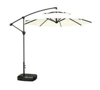 Ombrello A Banana, Ombrellone Da Giardino Portatile, Installazione Facile, Con Base, 8 Stecche Robuste, Resistente Al, Durevole, Leggero, For Piscina(White)