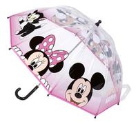 Ombrello a Cupola di Minnie e Mickey Mouse - Stampa di Topolina e Topolino con Dettagli Rosa - Fabbricato in 100% POE con Struttura in Fibra di Vetro - Prodotto Originale Elaborato in Spagna