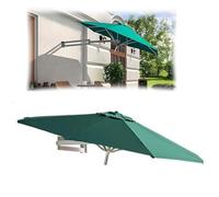 Ombrello a sbalzo, montaggio a parete, telaio in alluminio, baldacchino in poliestere, pieghevole e telescopico, parasole per esterni da giardino e patio, Verde, 250cm/8.5ft