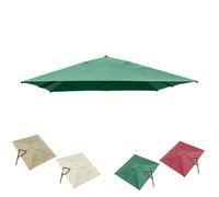 Ombrello a sbalzo quadrato, 3 x 3 m, con 8 stecche, copertura di ricambio per ombrellone da piscina, resistente ai raggi UV, per giardino e patio (verde scuro con parte superiore singola)