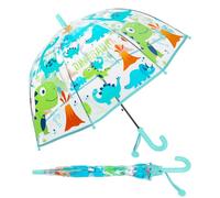 Ombrello - Antivento - Impermeabile - Lungo Trasparente, Ombrello a Bolle Trasparente per Bambini Leggero Robustezza, Ombrello a Cupola per Ragazzi e Ragazze, Ombrello Stitch Bambina Dinosauro Blu